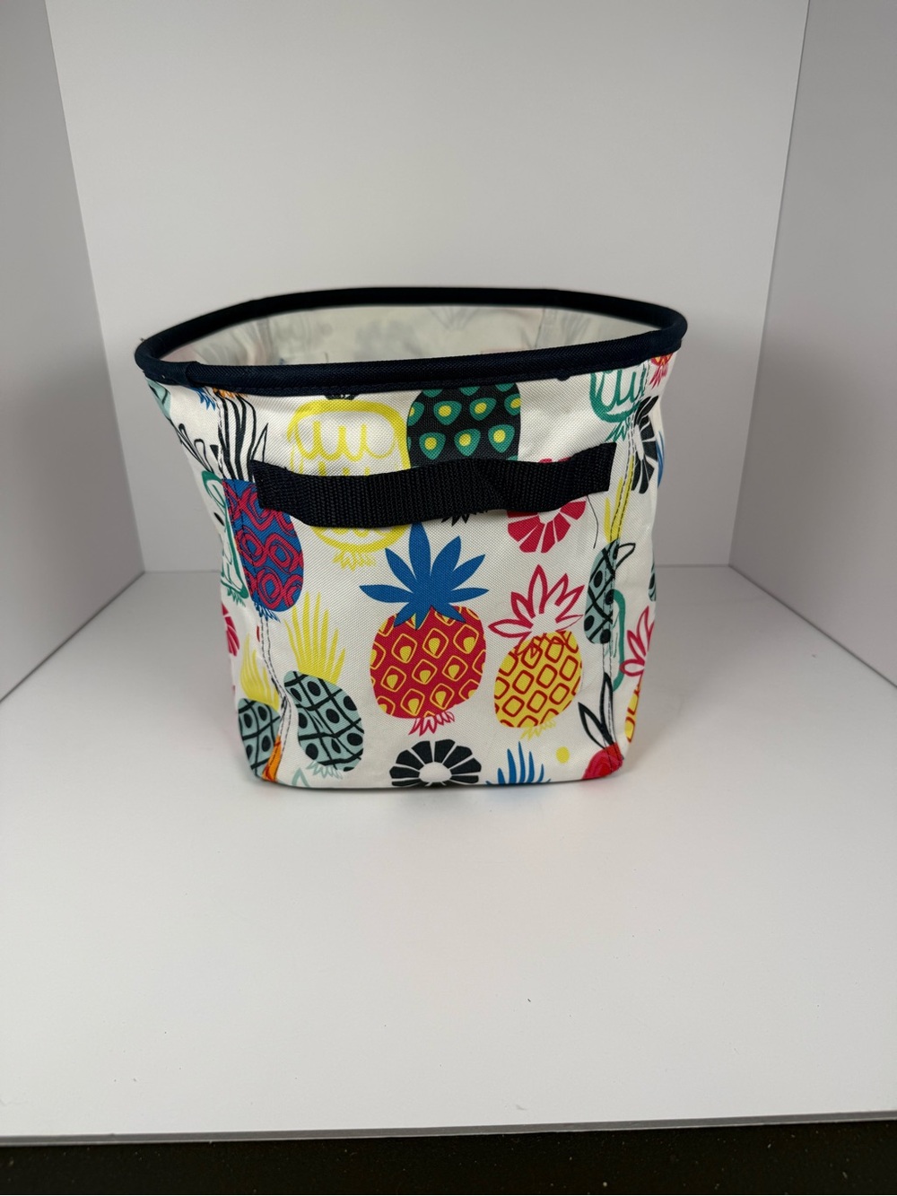 Thirty One pineapple Print Storage Basket - Multicolor